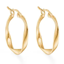 Studio Z Curved creol i förgyllt silver