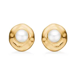 Studio Z Essence pärla örhängestift i förgyllt silver