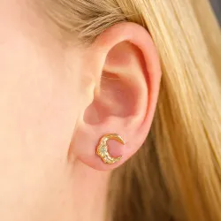 Studio Z Lunar gröna zirkon örhängestift i förgyllt silver