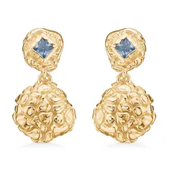 Studio Z Untamed grå zirkon örhängestift i förgyllt silver