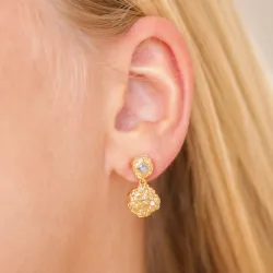 Studio Z Untamed grå zirkon örhängestift i förgyllt silver