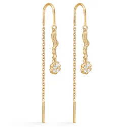 Studio Z Tangled kedja örhängen i förgyllt silver vit zirkon