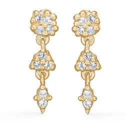 Studio Z Cluster örhängestift i förgyllt silver vit zirkon