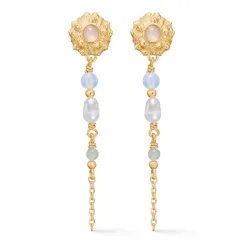 Studio Z Urchin Elegance örhängestift i förgyllt silver vit zirkon