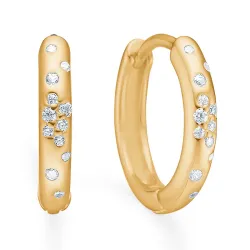 Studio Z Lumin Sparkle creol i förgyllt silver vit zirkon