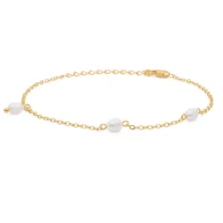 Studio Z Trace Pearl armband i förgyllt silver