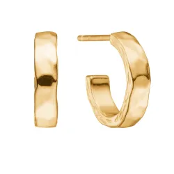 Studio Z Bumped creol i förgyllt silver