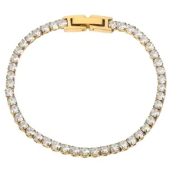 Khaai Studio Radiance armband i förgyllt stål vit zirkon