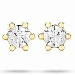 2 x 0,20 ct solitäreörhängestift i 14 karat guld med diamant 