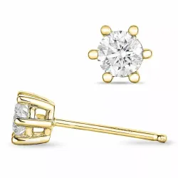 2 x 0,25 ct solitäreörhängestift i 14 karat guld med diamant 