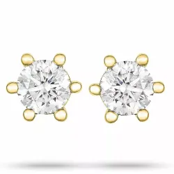 2 x 0,25 ct solitäreörhängestift i 14 karat guld med diamant 