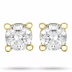 2 x 0,25 ct guld solitäreörhängestift i 14 karat guld med diamant 