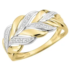 ring i 9 karat guld med rhodium - Gold Collection