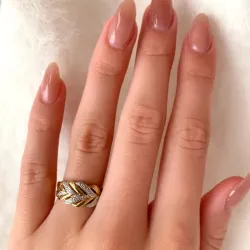 ring i 9 karat guld med rhodium - Gold Collection
