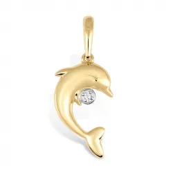 delfin hängen i 9 carat guld med rodium