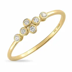 vit zirkon guldring i 9 karat guld - Gold Collection