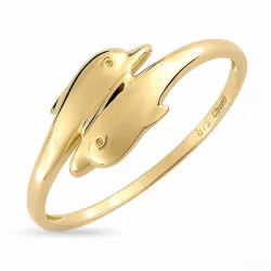 Enkel delfin guld ring i 9 karat guld