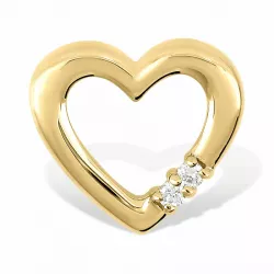 Hjärta diamant hängen i 9 carat guld 0,044 ct