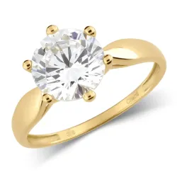 zirkon solitärring i 8 karat guld - Gold Collection
