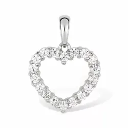 hjärta hängen i 9 karat vitguld