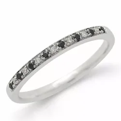 sort diamant alliancring i 14  karat vitguld 0,04 ct 0,05 ct