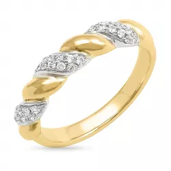 diamant ring i 14  karat guld- och vitguld 0,19 ct