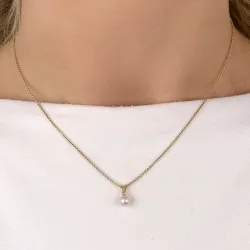 pärla diamantberlocker i 14  carat guld 0,01 ct