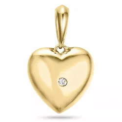 hjärta diamant hängen i 14  carat guld 0,01 ct