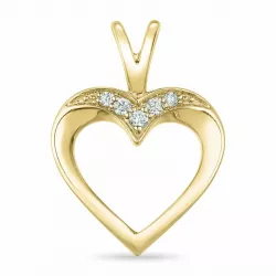 hjärta diamant hängen i 14  carat guld 0,05 ct