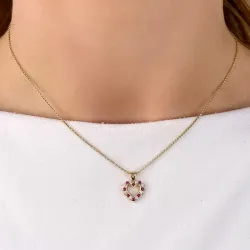 hjärta rubin hängen i 14  carat guld 0,13 ct 0,20 ct