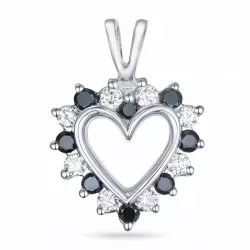 hjärta diamant vitgulds hängen i 14  carat vitguld 0,13 ct 0,12 ct