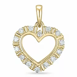 hjärta diamant hängen i 14  carat guld 0,26 ct