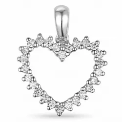 hjärta diamantberlocker i 14  carat vitguld 0,46 ct