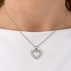 hjärta diamantberlocker i 14  carat vitguld 0,46 ct