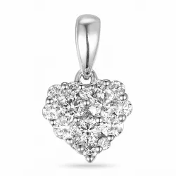 hjärta diamant hängen i 14  carat vitguld 0,35 ct