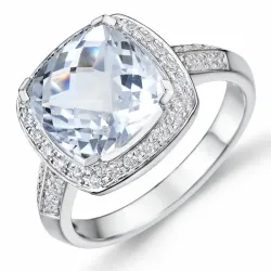 fyrkantigt diamantring i 14  karat vitguld 0,27 ct 4,00 ct