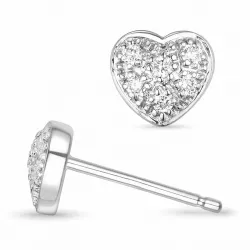 hjärta diamantörhängen i 14 karat vitguld med diamant 