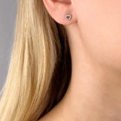 hjärta diamantörhängen i 14 karat vitguld med diamant 