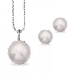 Scrouples pärla set med örhängen och hängen i silver