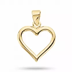 14 X 19 mm Scrouples hjärta hängen med halskedja i 8 karat guld med forgylld silverhalskedja