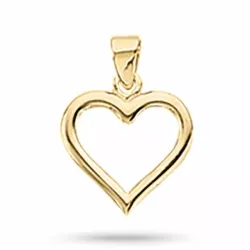 14 X 19 mm Scrouples hjärta hängen med halskedja i 8 karat guld med forgylld silverhalskedja