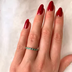 smaragd ring i 14  karat vitguld 0,08 ct 0,10 ct