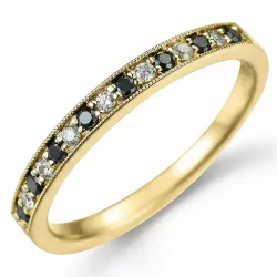 sort alliancring i 14  karat guld 0,09 ct 0,10 ct