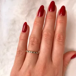 sort alliancring i 14  karat guld 0,09 ct 0,10 ct