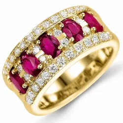 rubin diamantring i 14  karat guld 0,49 ct 