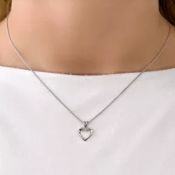 hjärta diamantberlocker i 14  carat vitguld 0,02 ct