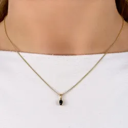 safir hängen i 14  carat guld 0,26 ct