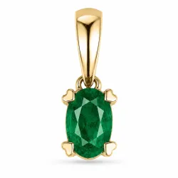 smaragd hängen i 14  carat guld 0,26 ct