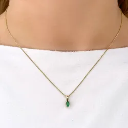 smaragd hängen i 14  carat guld 0,26 ct