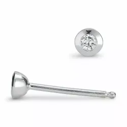 2 x 0,05 ct diamant solitäreörhängestift i 14 karat vitguld med diamant
